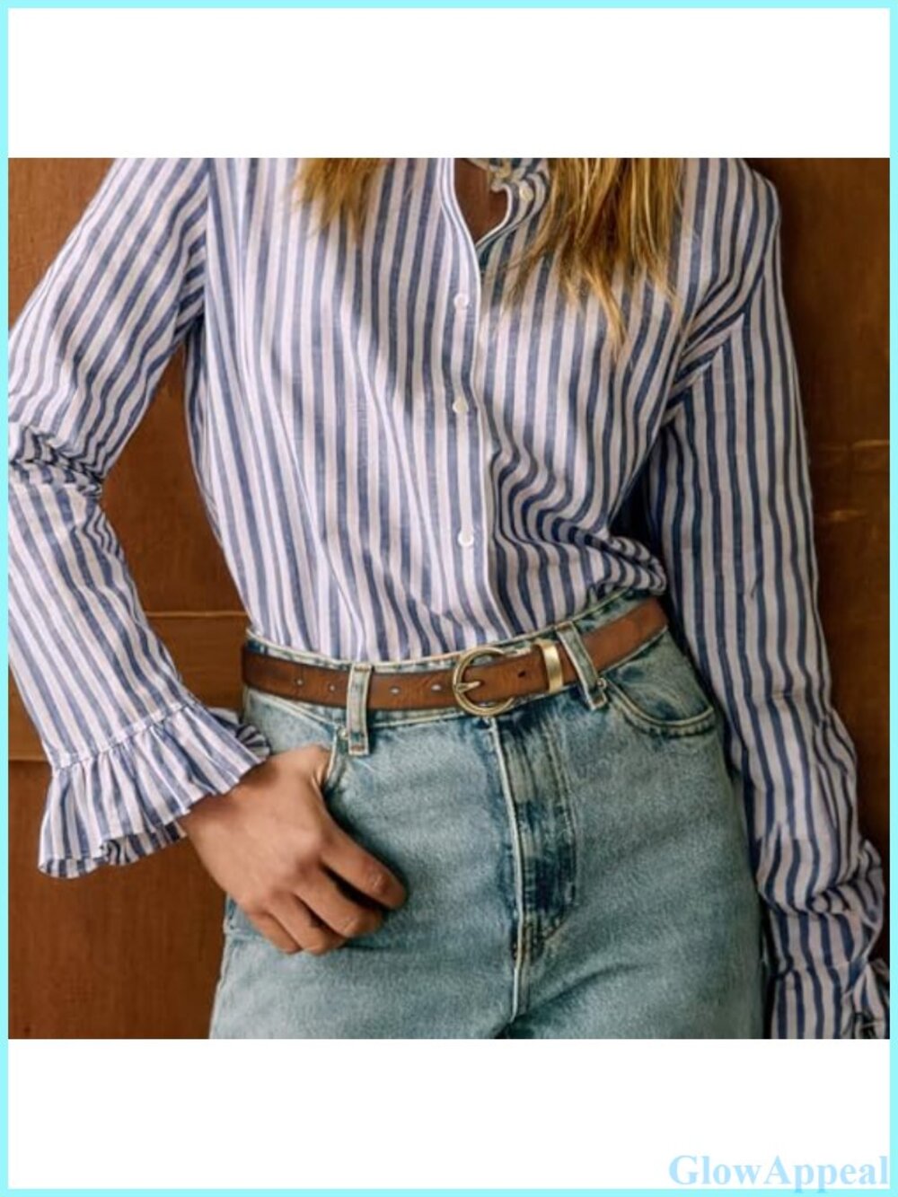 Genuine Leather Thin Skinny Belt with Gold Buckle for Jeans Pants - Picture 3 of 6